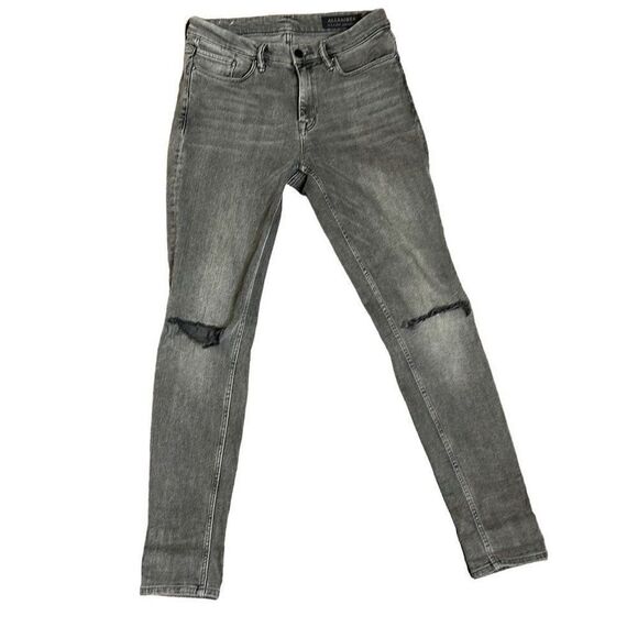 All Saints Grace Slashed Moto Distressed Skinny Jeans Size 28 - Picture 3 of 10